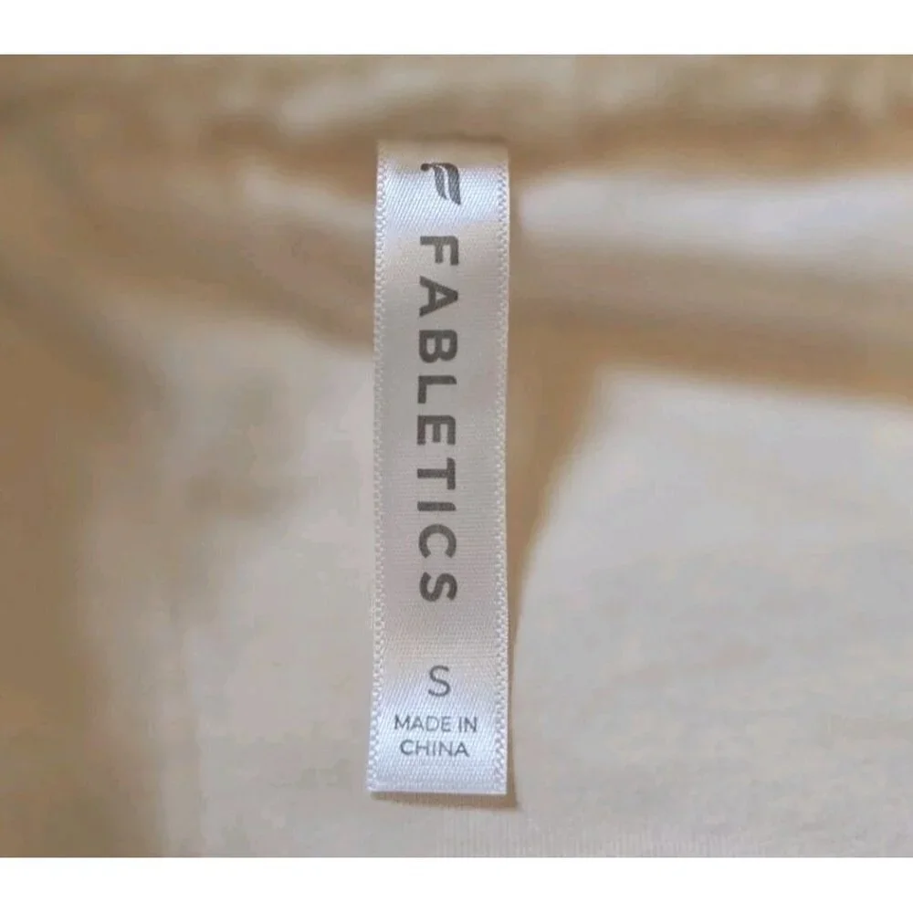 FABLETICS Nelly Mixed Media Half Zip‎ Sherpa Pullover Jacket Ivory Quilted Small - Picture 4 of 11